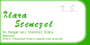 klara stenczel business card