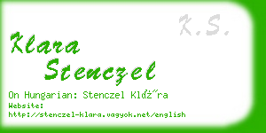 klara stenczel business card